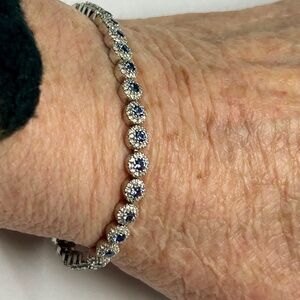 Ladies Sapphire and Diamond Tennis Bracelet